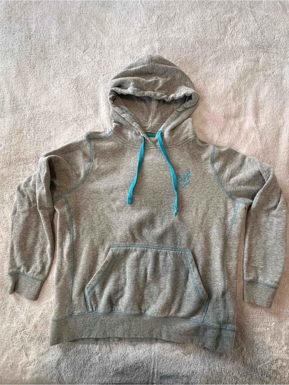 Ariat Gray Hoodie with Teal Accents - Picture 3 of 4
